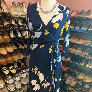 Floral faux wrap dress